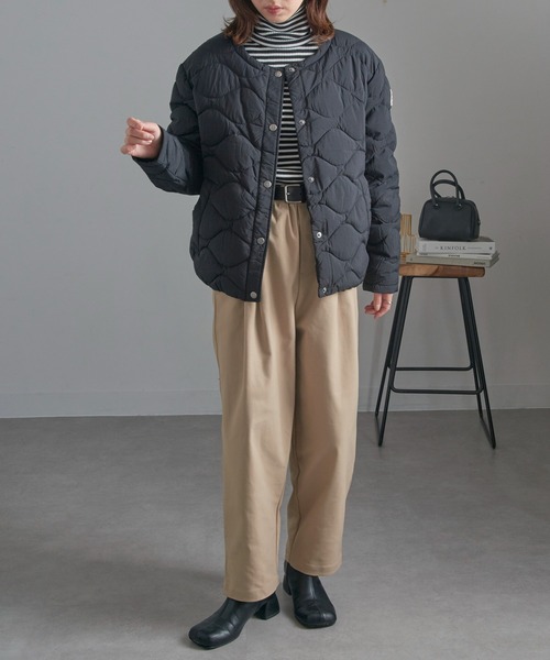 Pyrenex(ピレネックス)の「【Pyrenex】NACRE ノーカラーキルティングダウンジャケットHWY012P(ダウンジャケット/コート・レディース・ブラック/アイボリー・34/36/38/40)」の8枚目の写真