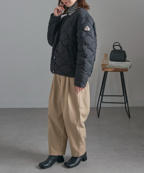 Pyrenex(ピレネックス)の「【Pyrenex】NACRE ノーカラーキルティングダウンジャケットHWY012P(ダウンジャケット/コート・レディース・ブラック/アイボリー・34/36/38/40)」の9枚目の写真