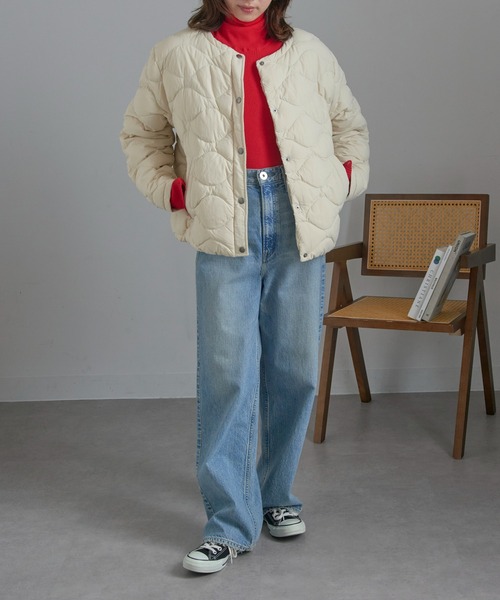 Pyrenex(ピレネックス)の「【Pyrenex】NACRE ノーカラーキルティングダウンジャケットHWY012P(ダウンジャケット/コート・レディース・ブラック/アイボリー・34/36/38/40)」の18枚目の写真