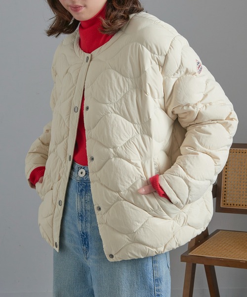 Pyrenex(ピレネックス)の「【Pyrenex】NACRE ノーカラーキルティングダウンジャケットHWY012P(ダウンジャケット/コート・レディース・ブラック/アイボリー・34/36/38/40)」の11枚目の写真