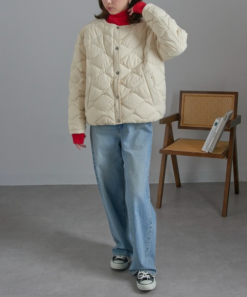 Pyrenex(ピレネックス)の「【Pyrenex】NACRE ノーカラーキルティングダウンジャケットHWY012P(ダウンジャケット/コート・レディース・ブラック/アイボリー・34/36/38/40)」の19枚目の写真