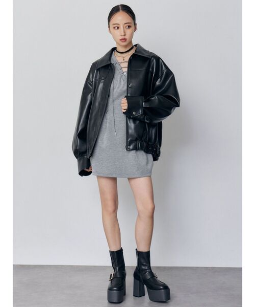 2WAYカラーフェイクレザーブルゾン（ブルゾン）｜MURUA（ムルーア）の