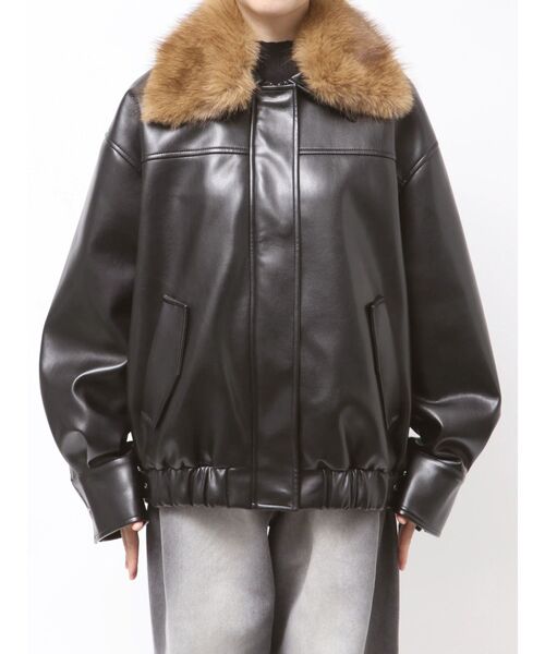 MURUA(ムルーア)の「2WAYカラーフェイクレザーブルゾン(ブルゾン・レディース・ブラウン/ブラック・FREE)」の19枚目の写真