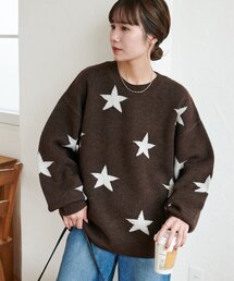 DISCOAT（ディスコート）の「【ユニセックス】星柄ジャガードニット（ニット/セーター・メンズ）」
