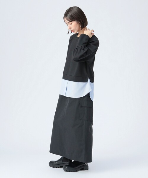 BEAMS HEART(ビームスハート)の「サカリバ × ストライプ フェイクレイヤー プルオーバー(Tシャツ/カットソー・レディース・オフホワイト/ブルー/ブラック/オリーブ・FREE)」の9枚目の写真