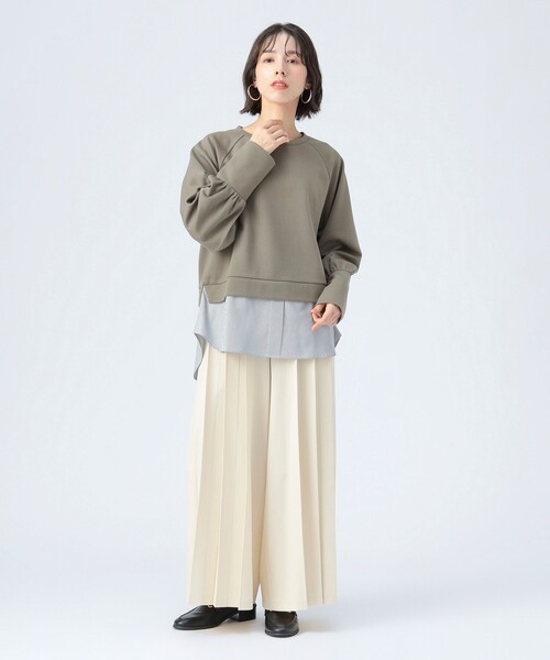 BEAMS HEART(ビームスハート)の「サカリバ × ストライプ フェイクレイヤー プルオーバー(Tシャツ/カットソー・レディース・オフホワイト/ブルー/ブラック/オリーブ・FREE)」の13枚目の写真