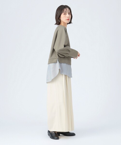 BEAMS HEART(ビームスハート)の「サカリバ × ストライプ フェイクレイヤー プルオーバー(Tシャツ/カットソー・レディース・オフホワイト/ブルー/ブラック/オリーブ・FREE)」の14枚目の写真
