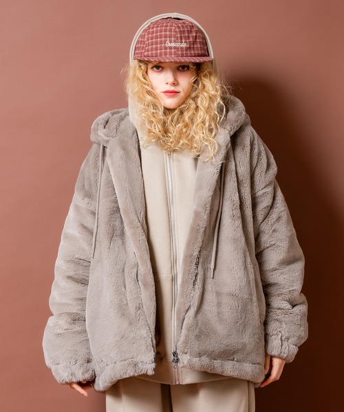 セール】a.p.o.v. 総ショートファーオーバーサイズフードブルゾン