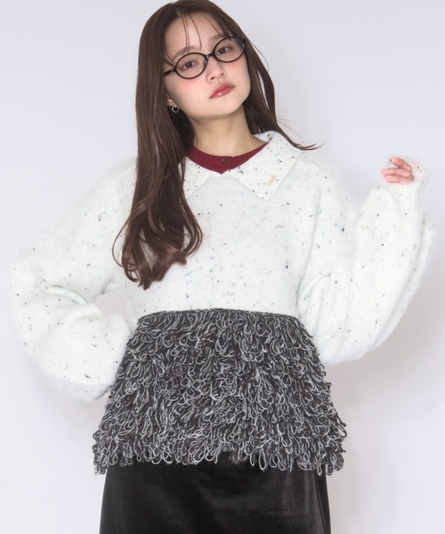 loop knit polo / ループニットポロ(ニット/セーター)|loin nuit loop knit polo / ループニットポロ(ニット/セーター)|loin nuit