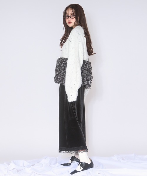 loin nuit(ロワンニュイ)の「loop knit polo / ループニットポロ(ニット/セーター・レディース・ベビーピンク/ホワイト/ネイビー・FREE)」の7枚目の写真