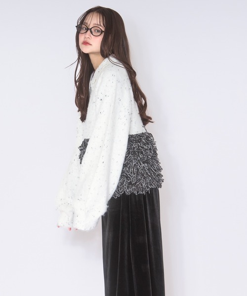 loin nuit(ロワンニュイ)の「loop knit polo / ループニットポロ(ニット/セーター・レディース・ベビーピンク/ホワイト/ネイビー・FREE)」の9枚目の写真