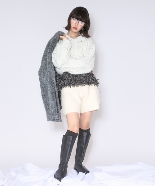 loin nuit(ロワンニュイ)の「loop knit polo / ループニットポロ(ニット/セーター・レディース・ベビーピンク/ホワイト/ネイビー・FREE)」の19枚目の写真