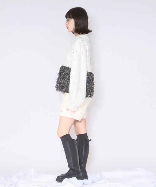loin nuit(ロワンニュイ)の「loop knit polo / ループニットポロ(ニット/セーター・レディース・ベビーピンク/ホワイト/ネイビー・FREE)」の18枚目の写真