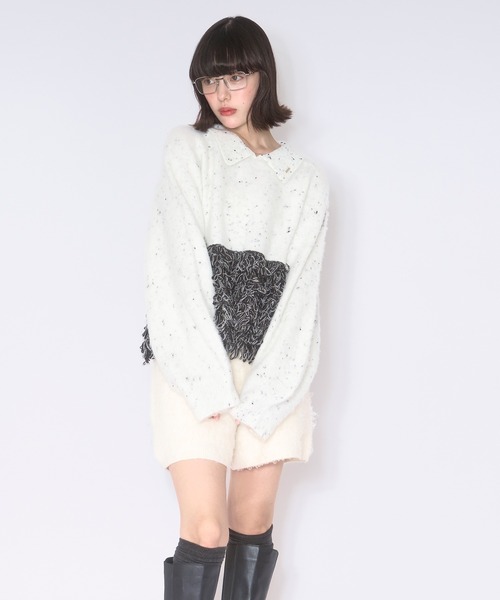 ベビーピンク loin nuit loop knit polo ループニットポロ ロワンニュイ loop knit polo / ループニットポロ 【公式通販】