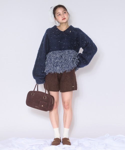 loin nuit（ロワンニュイ）の「loop knit polo / ループニットポロ