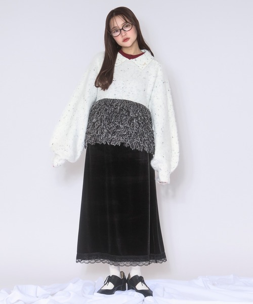 ロワンニュイ loop knit polo / ループニットポロ セール】loop knit polo / ループニットポロ（ニット/セーター）｜loin