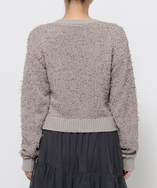 mysty woman(ミスティウーマン)の「チュールヤーンツイードジャケットカーデ 636343(カーディガン/ボレロ・レディース・オフホワイト/ブラック/グレイッシュベージュ・FREE)」の14枚目の写真