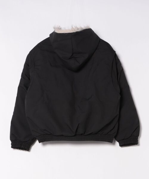 Ritzy(リッツィー)の「もこもこ裏フェイクファー エコダウンフードジャケット(ダウンジャケット/コート・レディース・ブラック/グレー・M/L)」の5枚目の写真