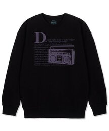 レトロラジオルーズフィットスウェット_ブラック