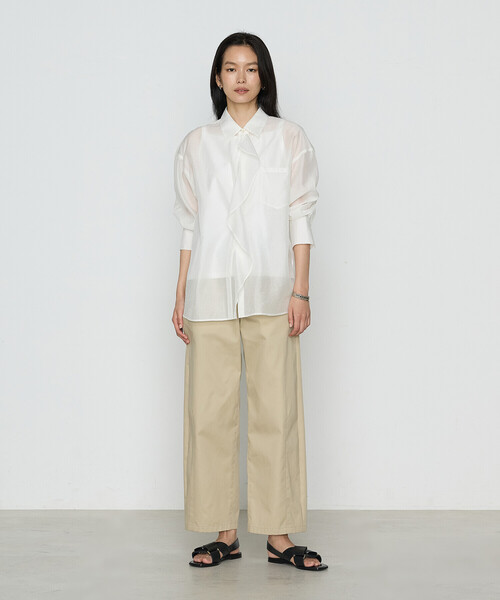COMME CA(コムサ)の「〔 TALLサイズ 〕 シアーキュプラシルク シャツ(シャツ/ブラウス・レディース・ブラック/ライトグレー/ホワイト・15号)」の4枚目の写真