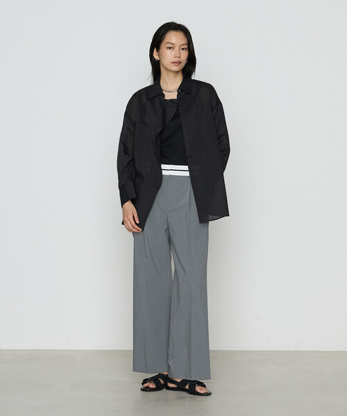 COMME CA(コムサ)の「〔 TALLサイズ 〕 シアーキュプラシルク シャツ(シャツ/ブラウス・レディース・ブラック/ライトグレー/ホワイト・15号)」の9枚目の写真