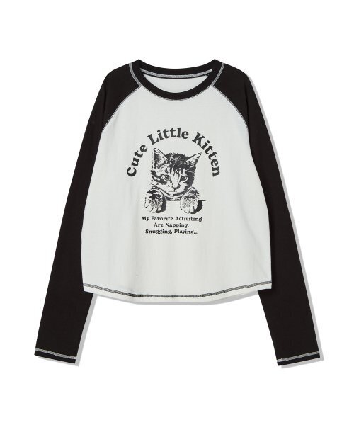 AWESOME STUDIO(オーサムスタジオ)の「ラグランスリーブネコTシャツ メランジグレー(Tシャツ/カットソー・レディース・その他・FREE)」の6枚目の写真