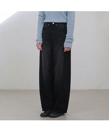 ブレイクフリンジラインワイドデニムパンツ