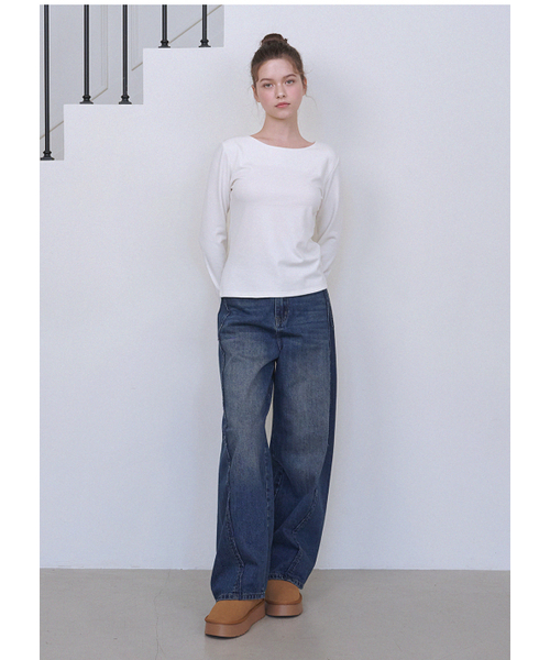 MICANE(ミケーネ)の「ブレイクフリンジラインワイドデニムパンツ(デニムパンツ・レディース・ブラック/ネイビー・LARGE/X-LARGE/XX-LARGE/X-SMALL/SMALL/MEDIUM)」の11枚目の写真