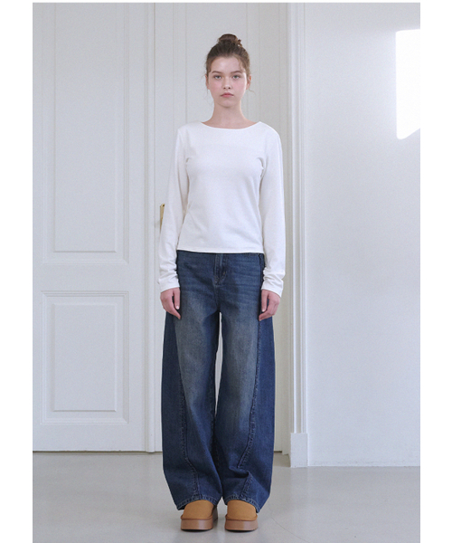 MICANE(ミケーネ)の「ブレイクフリンジラインワイドデニムパンツ(デニムパンツ・レディース・ブラック/ネイビー・LARGE/X-LARGE/XX-LARGE/X-SMALL/SMALL/MEDIUM)」の15枚目の写真
