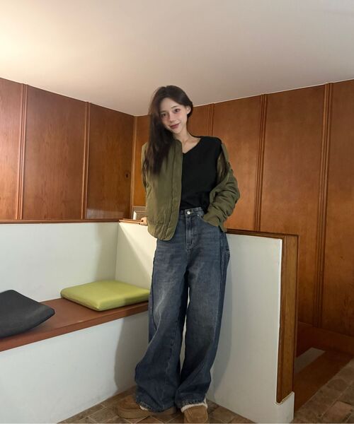 MICANE(ミケーネ)の「ブレイクフリンジラインワイドデニムパンツ(デニムパンツ・レディース・ブラック/ネイビー・LARGE/X-LARGE/XX-LARGE/X-SMALL/SMALL/MEDIUM)」の22枚目の写真