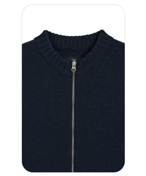 EMIS(イミス)の「HEART LOGO ZIP CARDIGAN(カーディガン/ボレロ・レディース・ネイビー/ミックスグレー・FREE)」の5枚目の写真