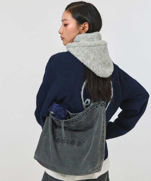 EMIS(イミス)の「HEART LOGO ZIP CARDIGAN(カーディガン/ボレロ・レディース・ネイビー/ミックスグレー・FREE)」の11枚目の写真