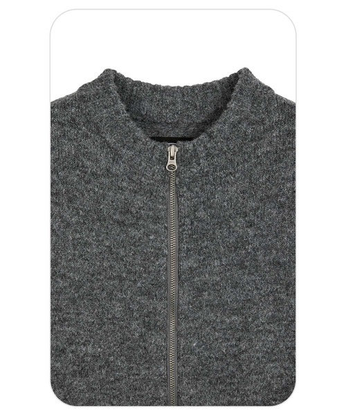 EMIS(イミス)の「HEART LOGO ZIP CARDIGAN(カーディガン/ボレロ・レディース・ネイビー/ミックスグレー・FREE)」の14枚目の写真