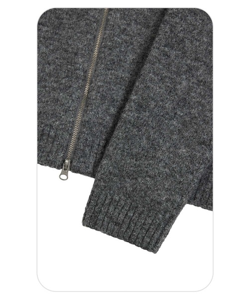 EMIS(イミス)の「HEART LOGO ZIP CARDIGAN(カーディガン/ボレロ・レディース・ネイビー/ミックスグレー・FREE)」の15枚目の写真