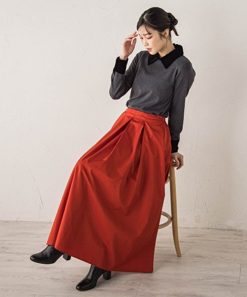 Droite lautreamont(ドロワットロートレアモン)の「ベロア襟付きニット≪手洗い可能≫(ニット/セーター・レディース・ブラック/ブラウン/チャコールグレー・M)」の22枚目の写真