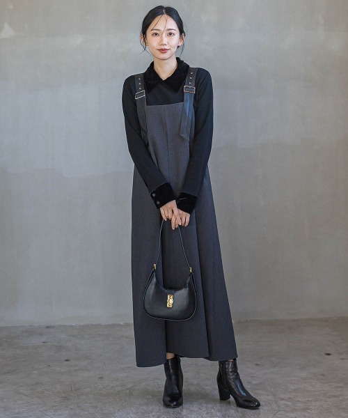 Droite lautreamont(ドロワットロートレアモン)の「ベロア襟付きニット≪手洗い可能≫(ニット/セーター・レディース・ブラック/ブラウン/チャコールグレー・M)」の8枚目の写真