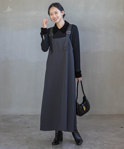 Droite lautreamont(ドロワットロートレアモン)の「ベロア襟付きニット≪手洗い可能≫(ニット/セーター・レディース・ブラック/ブラウン/チャコールグレー・M)」の9枚目の写真