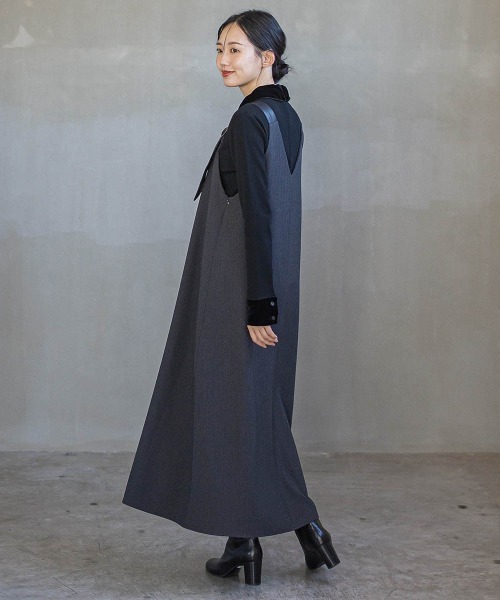 Droite lautreamont(ドロワットロートレアモン)の「ベロア襟付きニット≪手洗い可能≫(ニット/セーター・レディース・ブラック/ブラウン/チャコールグレー・M)」の10枚目の写真