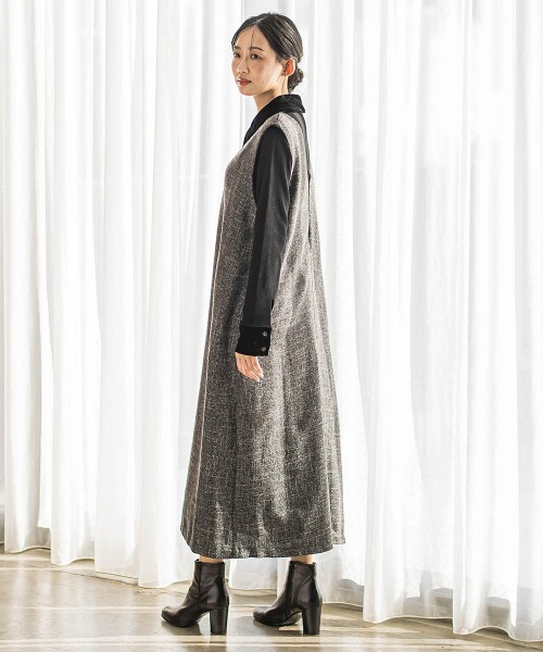 Droite lautreamont(ドロワットロートレアモン)の「ベロア襟付きニット≪手洗い可能≫(ニット/セーター・レディース・ブラック/ブラウン/チャコールグレー・M)」の14枚目の写真