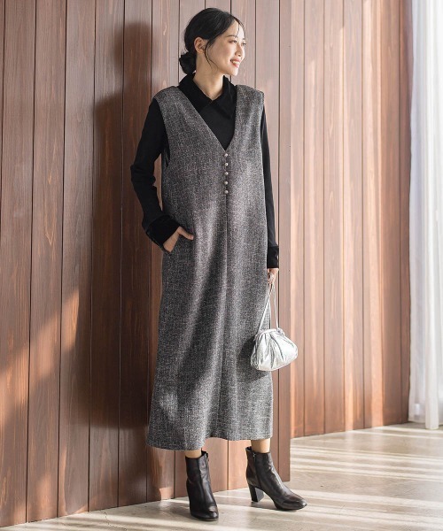 Droite lautreamont(ドロワットロートレアモン)の「ベロア襟付きニット≪手洗い可能≫(ニット/セーター・レディース・ブラック/ブラウン/チャコールグレー・M)」の17枚目の写真