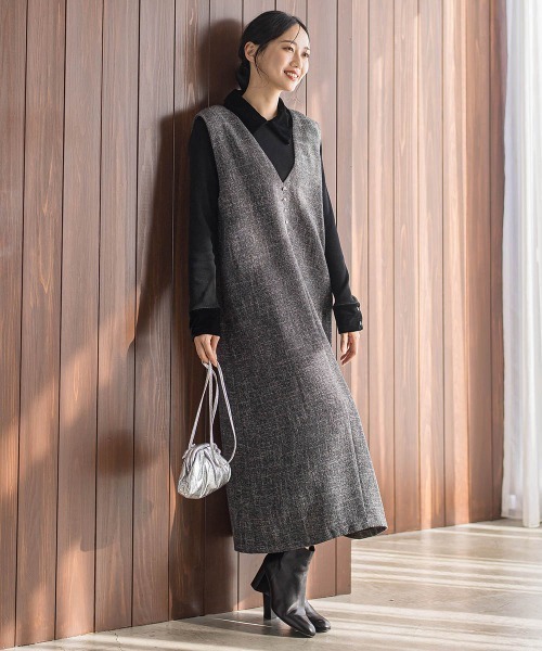 Droite lautreamont(ドロワットロートレアモン)の「ベロア襟付きニット≪手洗い可能≫(ニット/セーター・レディース・ブラック/ブラウン/チャコールグレー・M)」の18枚目の写真