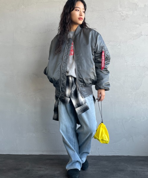 Alpha Industries（アルファインダストリーズ）の「[ALPHA/アルファ] MAｰ1 フライトミリタリージャケット（ミリタリージャケット・レディース・グレー/ブラック/オリーブ・M/L）」の7枚目の写真