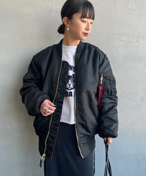 Alpha Industries（アルファインダストリーズ）の「[ALPHA/アルファ] MAｰ1 フライトミリタリージャケット（ミリタリージャケット・レディース・グレー/ブラック/オリーブ・M/L）」の13枚目の写真