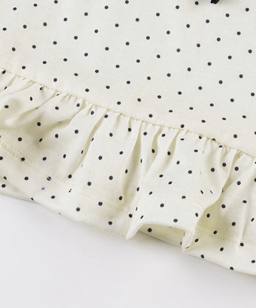 Mejoul(メジュール)の「【2026春夏新作】フロントリボン裾フリルドットロンT(Tシャツ/カットソー・レディース・ブラック/ホワイト・F)」の11枚目の写真