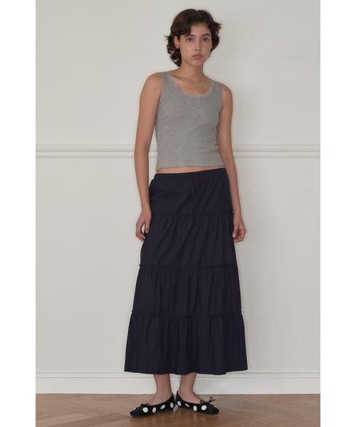 HOMEBODY THINGS(ホームバディ ティングズ)の「Maxi Shirring Flare Skirt (NAVY)(スカート・レディース・その他・FREE)」の4枚目の写真
