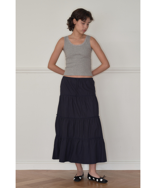 HOMEBODY THINGS(ホームバディ ティングズ)の「Maxi Shirring Flare Skirt (NAVY)(スカート・レディース・その他・FREE)」の5枚目の写真