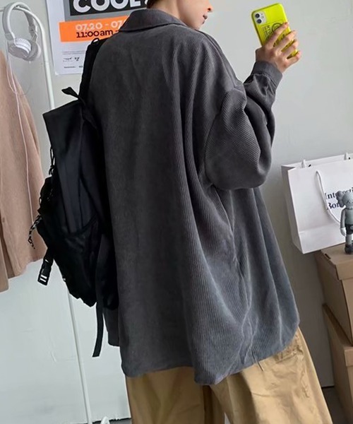 SBG（エスビー）の「SBG コーデュロイオーバーサイズシャツ（シャツ/ブラウス・メンズ・ネイビー/グレー/ライトベージュ・LARGE/MEDIUM）」の6枚目の写真