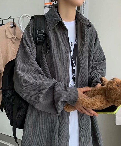 SBG（エスビー）の「SBG コーデュロイオーバーサイズシャツ（シャツ/ブラウス・メンズ・ネイビー/グレー/ライトベージュ・LARGE/MEDIUM）」の7枚目の写真