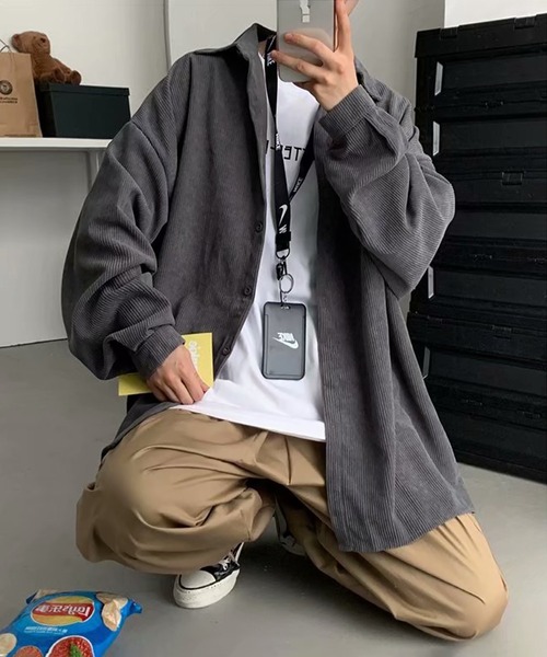 SBG（エスビー）の「SBG コーデュロイオーバーサイズシャツ（シャツ/ブラウス・メンズ・ネイビー/グレー/ライトベージュ・LARGE/MEDIUM）」の13枚目の写真