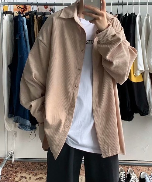 SBG（エスビー）の「SBG コーデュロイオーバーサイズシャツ（シャツ/ブラウス・メンズ・ネイビー/グレー/ライトベージュ・LARGE/MEDIUM）」の17枚目の写真